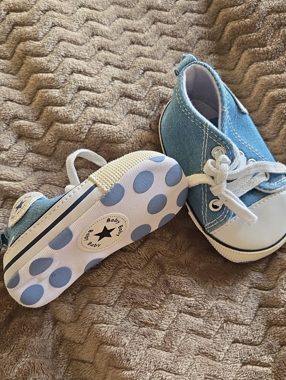 Baby Canvas High-Top Sneakers in Light Blue
